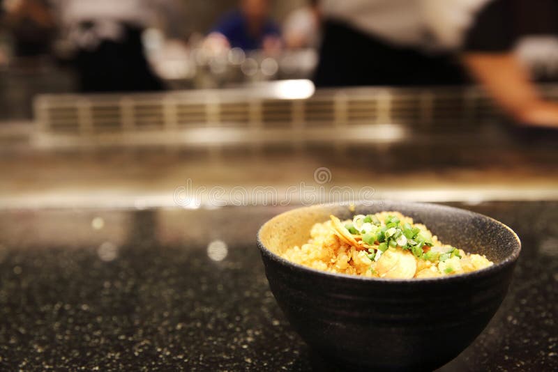 Fried Rice Teppanyaki Japanese Cooking Stock Photo Image of japanese, barbeque 136993050