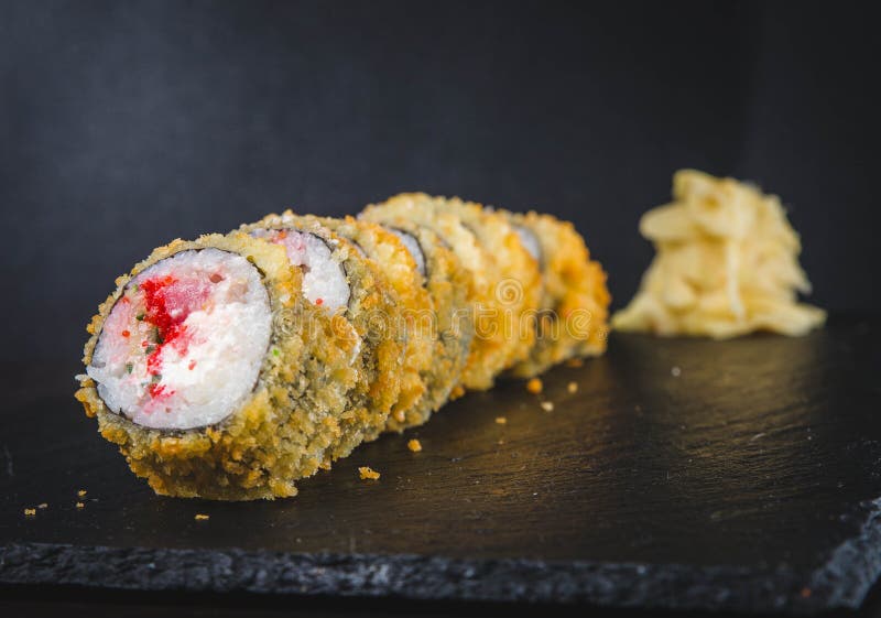 Fried Roll in Deep Fat. Japanese Food Stock Photo Image of fish