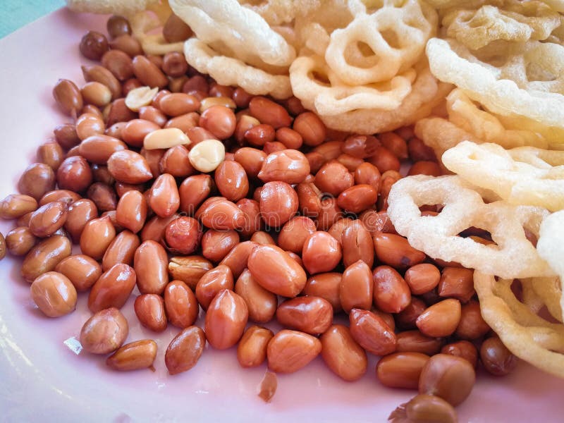 Fried Peanuts and Crisp Rice Stock Image Image of appetizer, legume