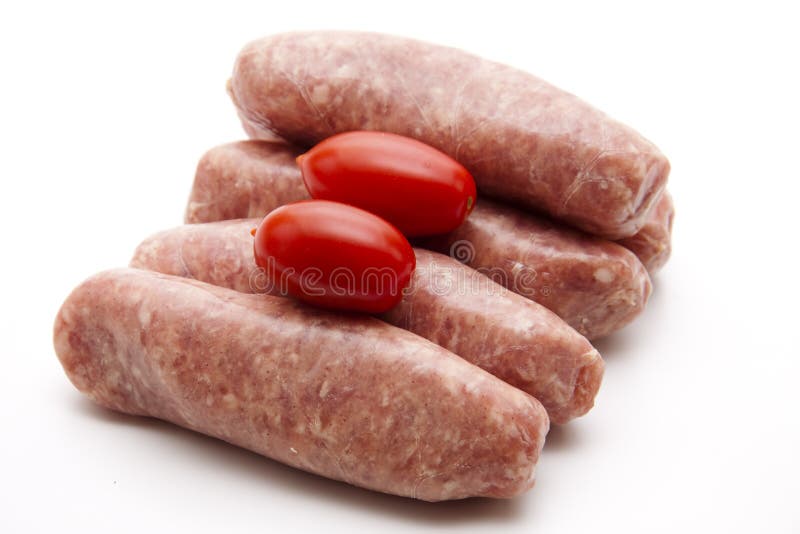 Fried sausage with tomato