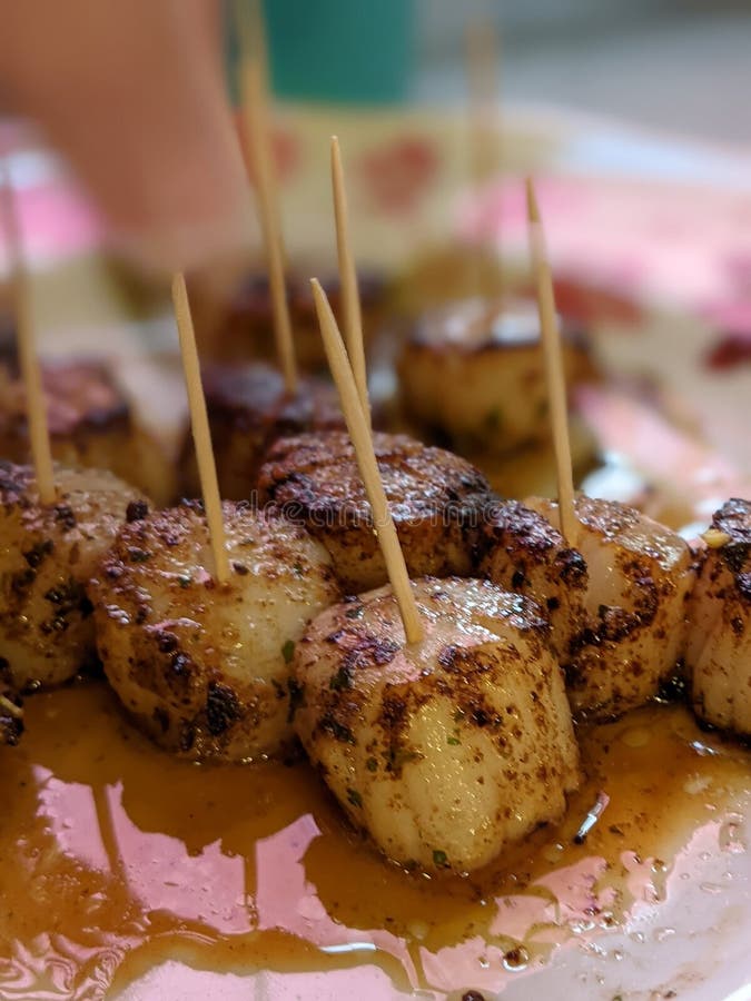 Fried Scallops with Butter Sauce Stock Photo Image of dinner, gourmet