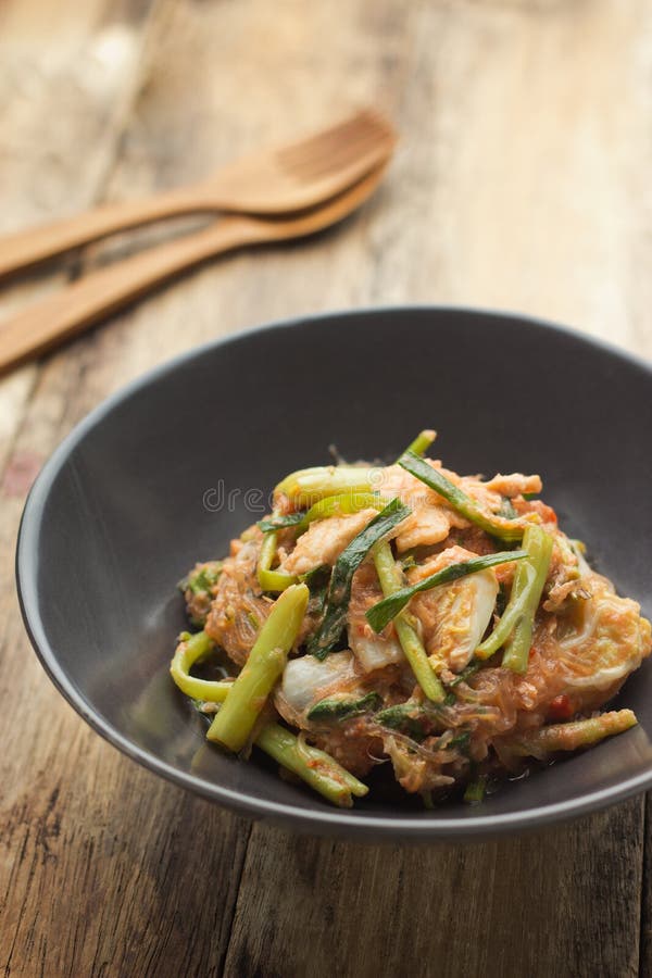 Fried Seafood Sukiyaki stockbild