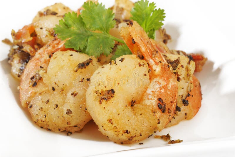 Fried Shrimp stock photo. Image of shell, coriander, thai 46040930