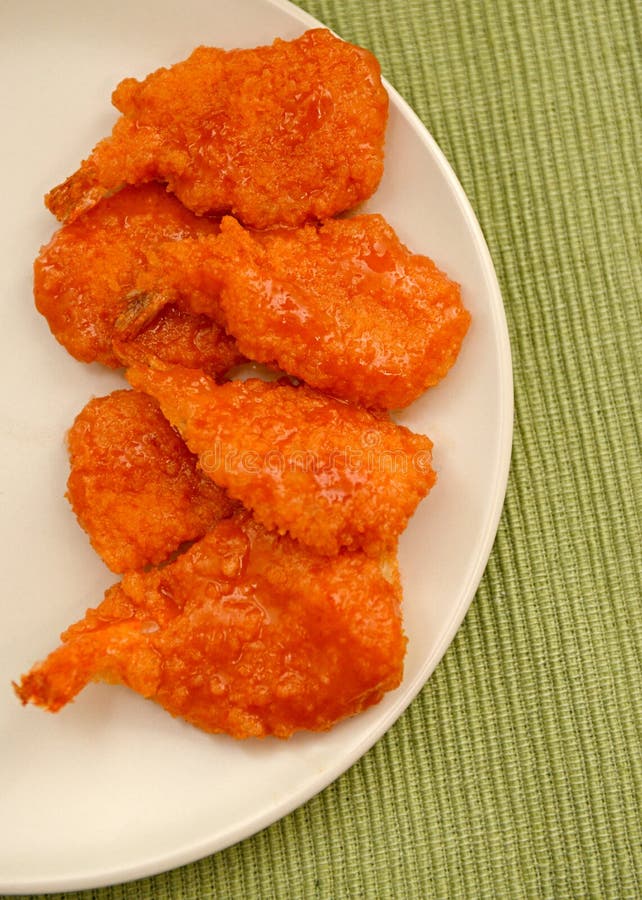 Fried shrimp and hot sauce stock photo. Image of tasty 34410052