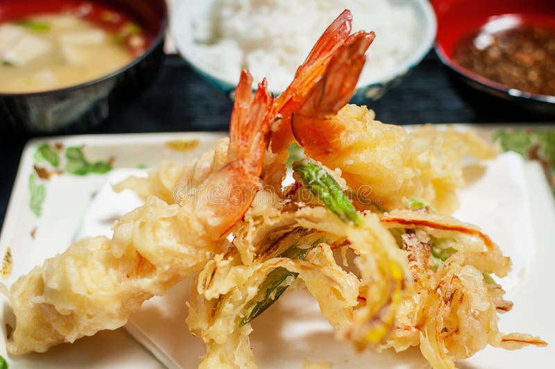 Fried shrimp tempura.