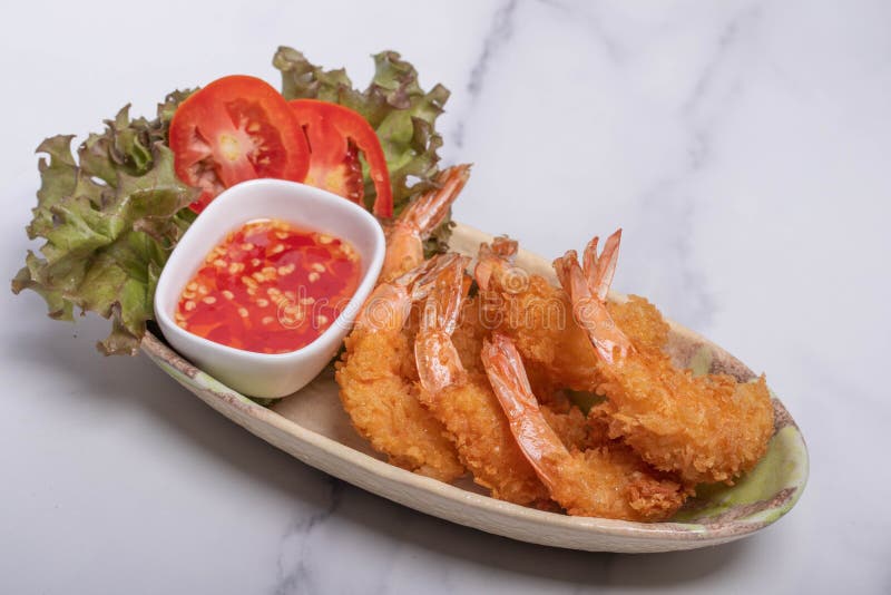 Fried Shrimp Tempura with Sauce Stock Image - Image of asian, diet ...
