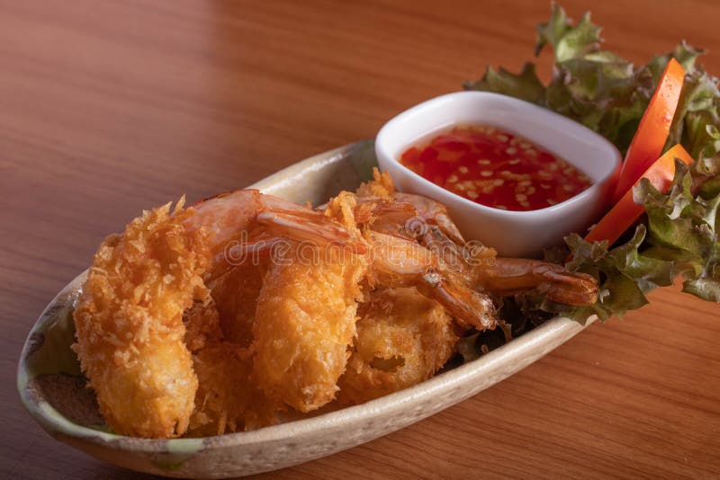 Fried Shrimp Tempura with Sauce Stock Image Image of ginger, meal