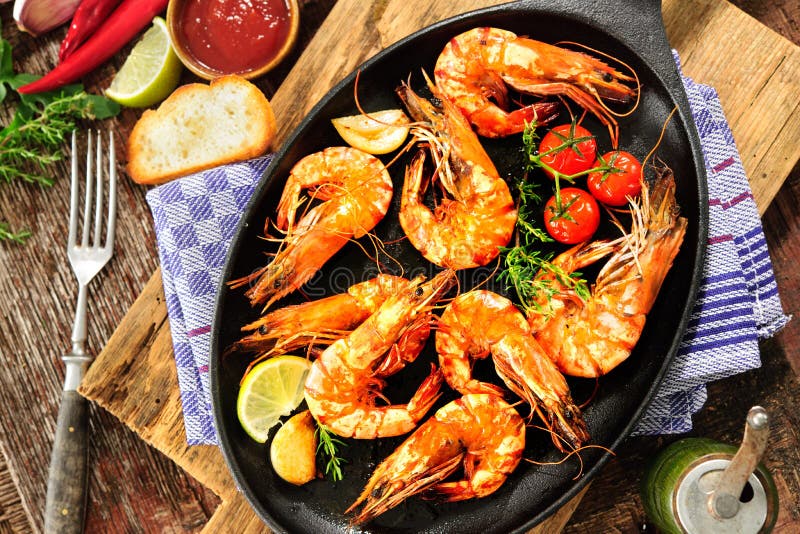 King prawns stock photo. Image of dish, lettuce, nutrition 18726722