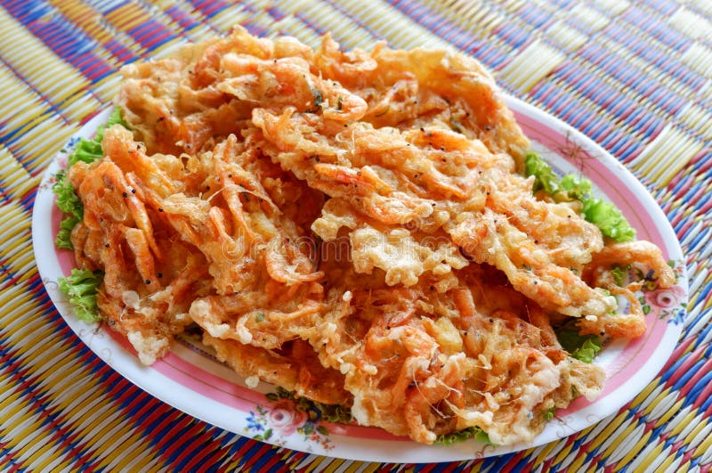 Fried Small shrimp stock photo. Image of snacks, flour - 89860128