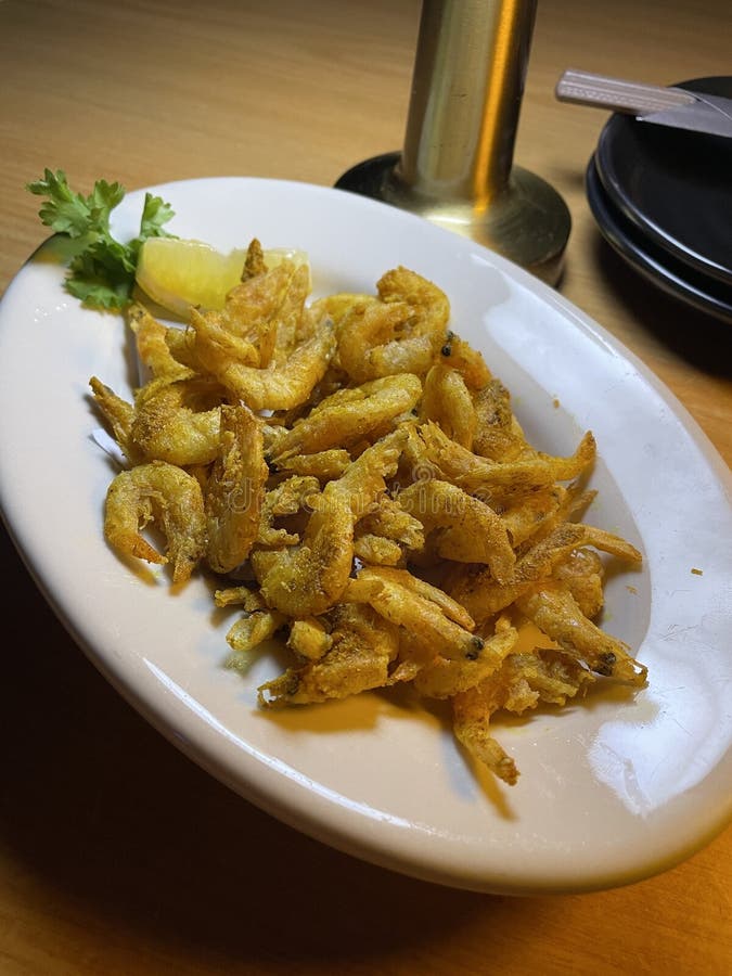 Fried Small Shrimp with Some Spice Stock Photo - Image of cooking