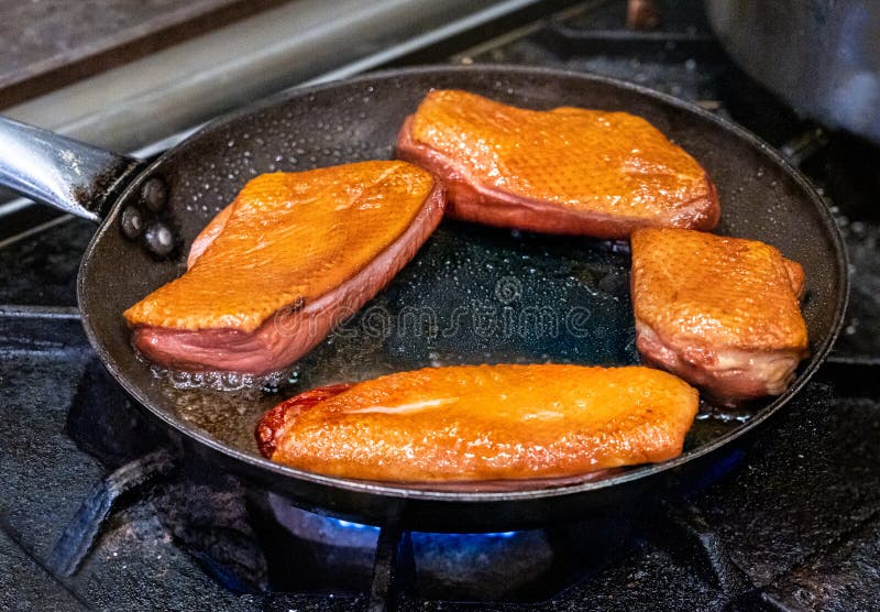 Fried smoked duck breast stock image. Image of grilled 294519899