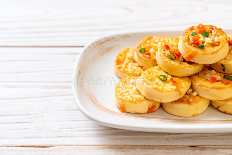 Fried Soft Egg Tofu with Garlic Stock Photo - Image of green, veggie