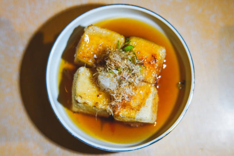 Fried Soft Tofu with Sauce in a Dish Stock Photo - Image of asia, fresh