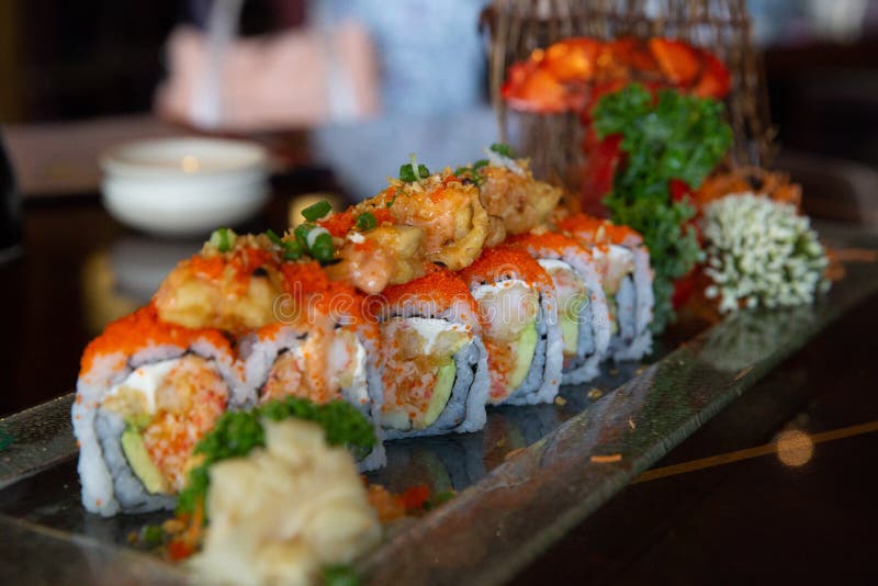 Fried Tempura Roll stock image