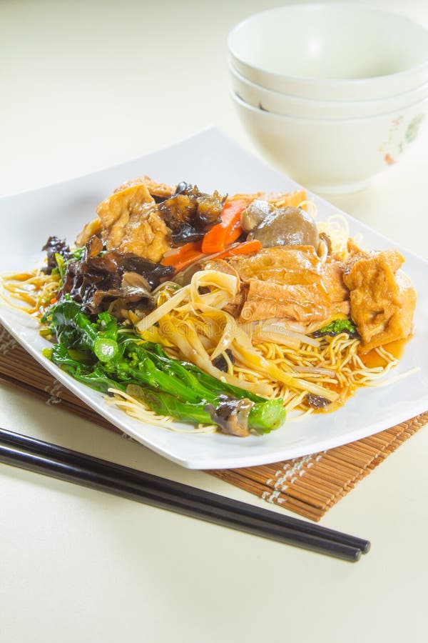Fried thick noodles stock image. Image of delicious, fresh 83378423