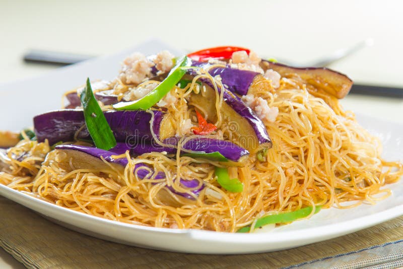 Fried thick noodles stock photo. Image of asian, healthy 83378444