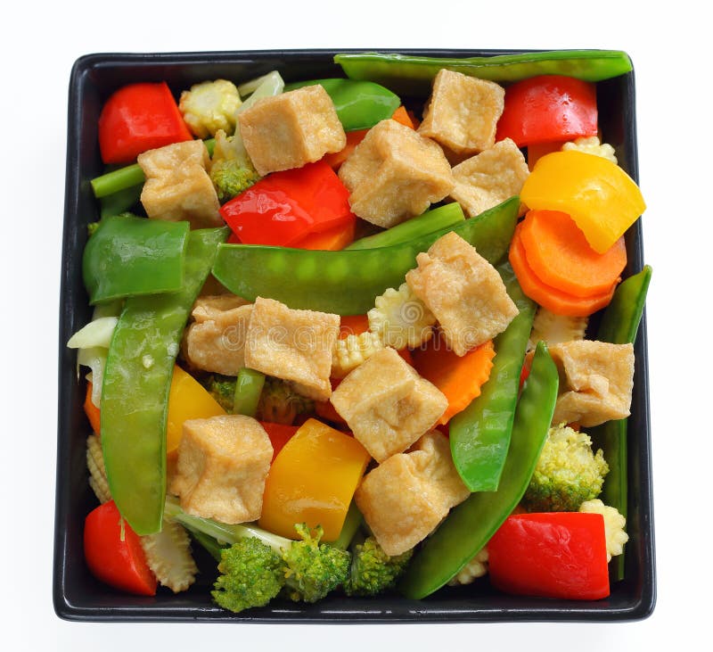 Fried Tofu with Vegetables. Stock Photo - Image of food, pepper: 100566508