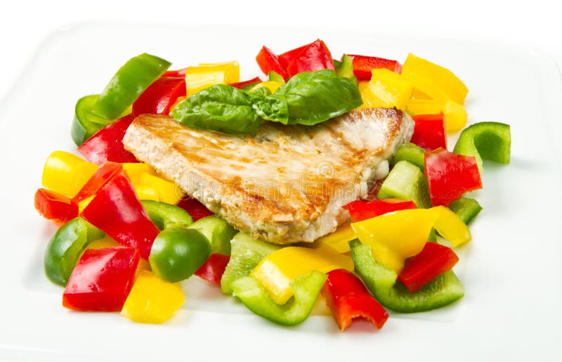 Fried tuna fillet stock photo. Image of nutrition, dining 26727958