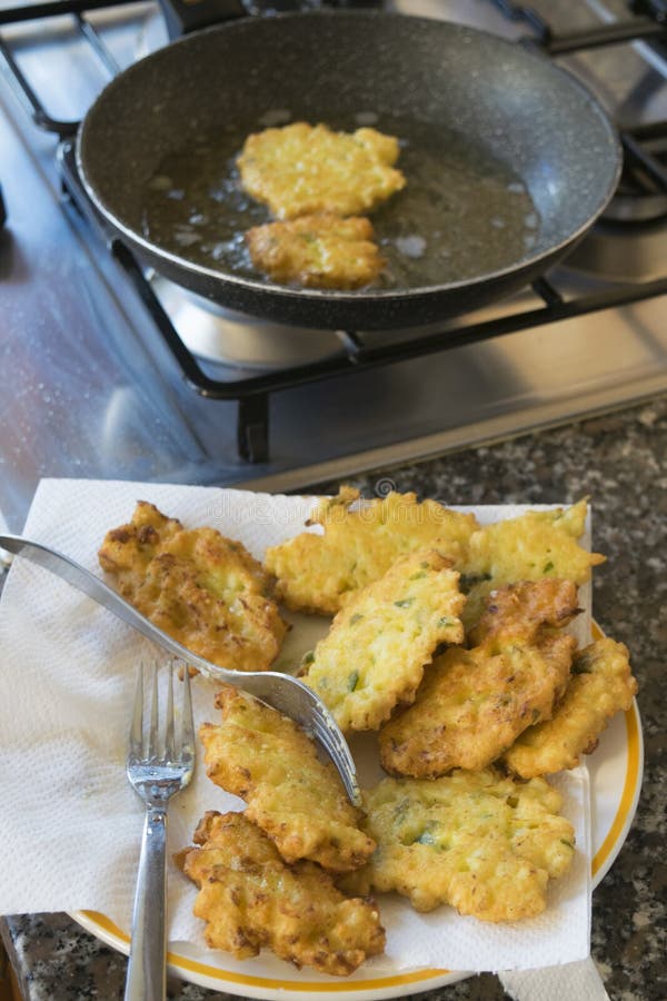 Deep fried zucchini fritters