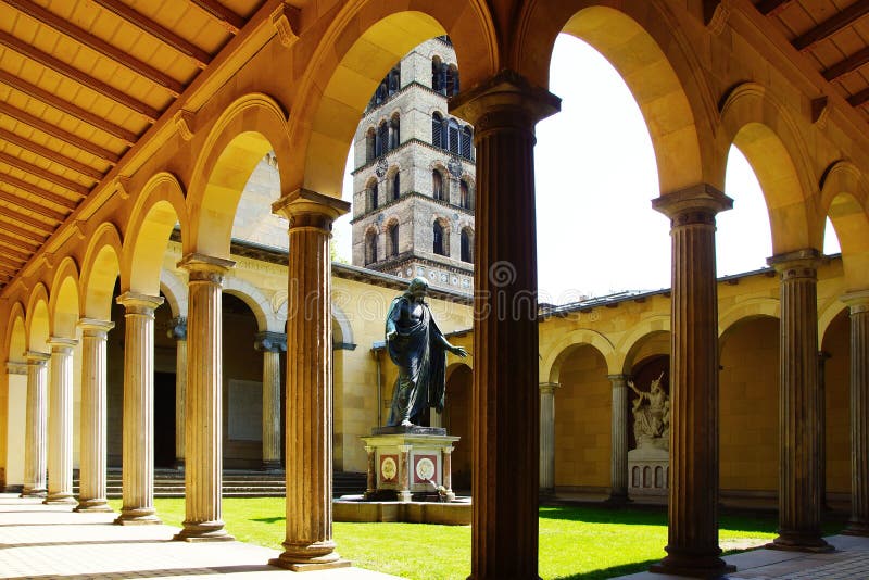 The Friedenskirche in Sanssouci palace. Potsdam, Germany. Pillar column garden stock images, royalty-free photos and pictures