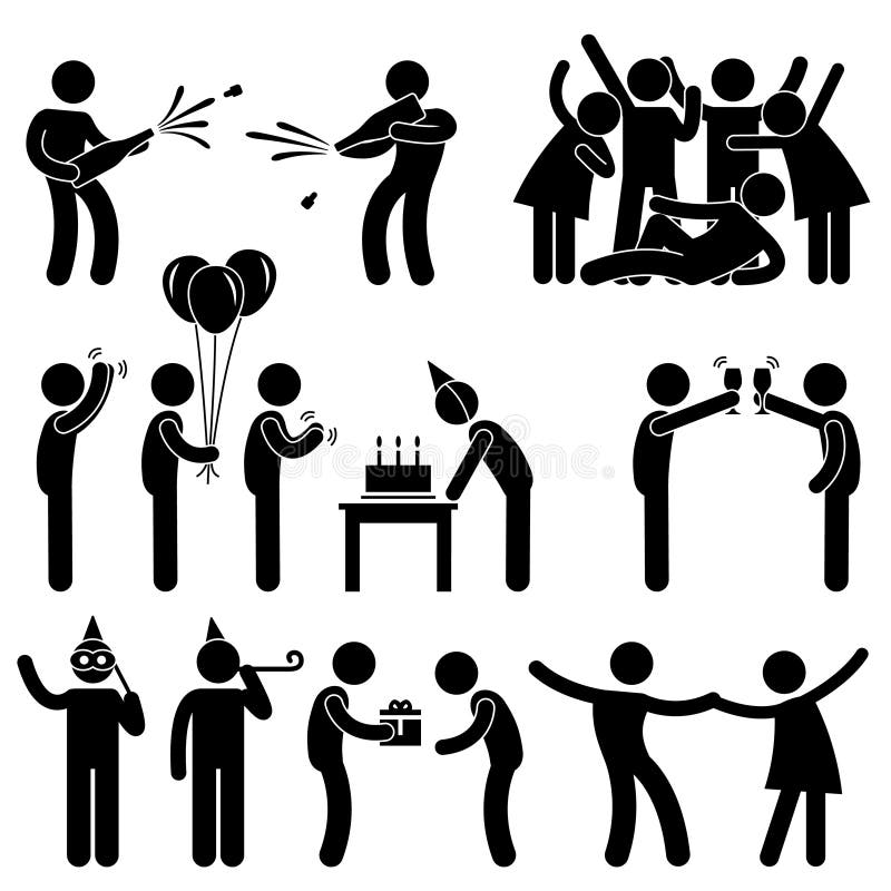 Friend Party Celebration Birthday stock illustration