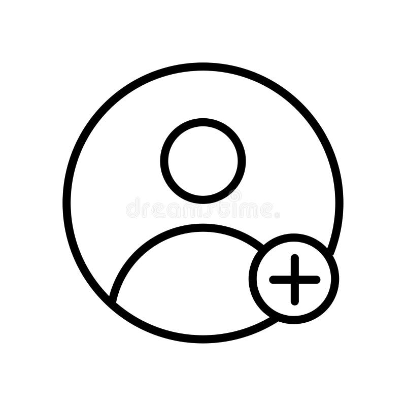 Friend request icon isolated on white background stock illustration