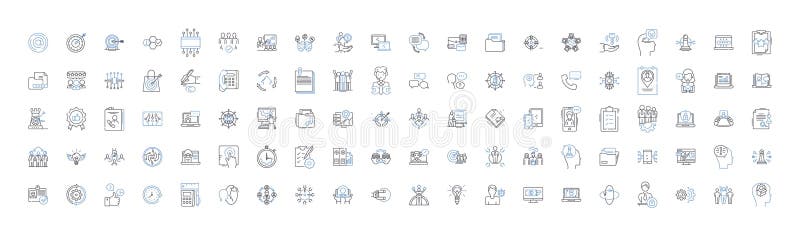 Friendly alliance line icons collection. Amicable, Cooperative, Collaborative, Synergistic, Supportive, Affable, Cordial