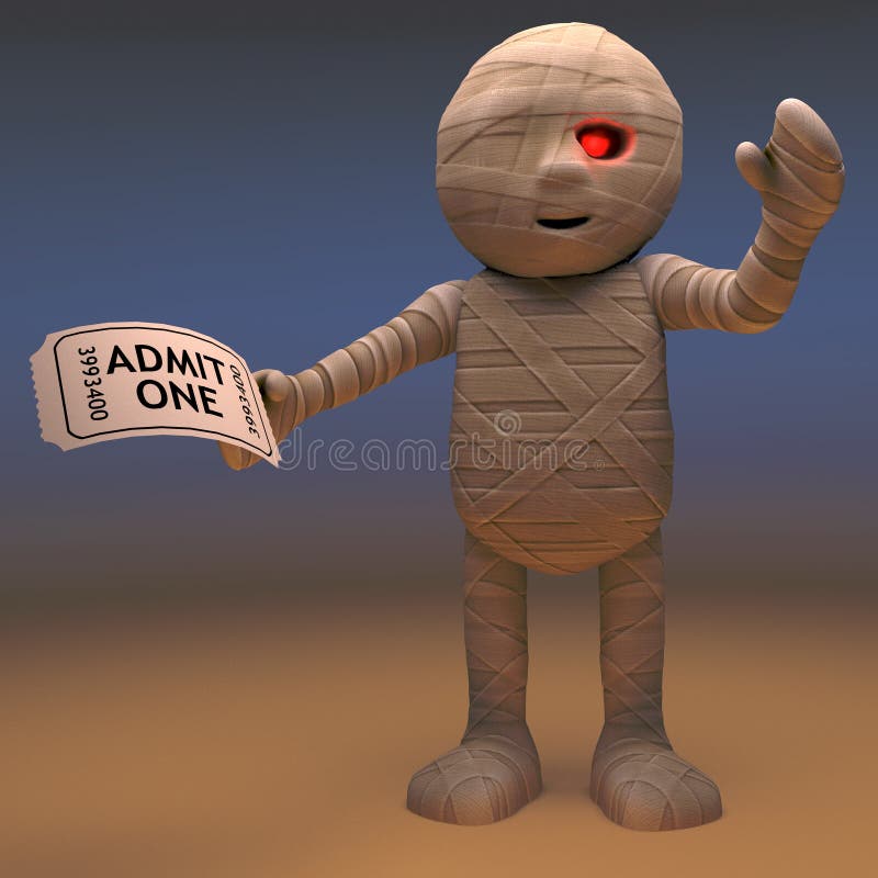 Friendly Egyptian Mummy Monster is Going To a Show with Its Ticket, 3d  Illustration Stock Illustration - Illustration of object, artwork: 151504660