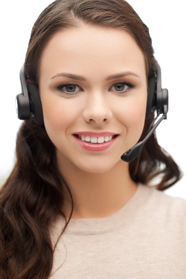Friendly Female Helpline Operator Stock Photo Image of caucasian