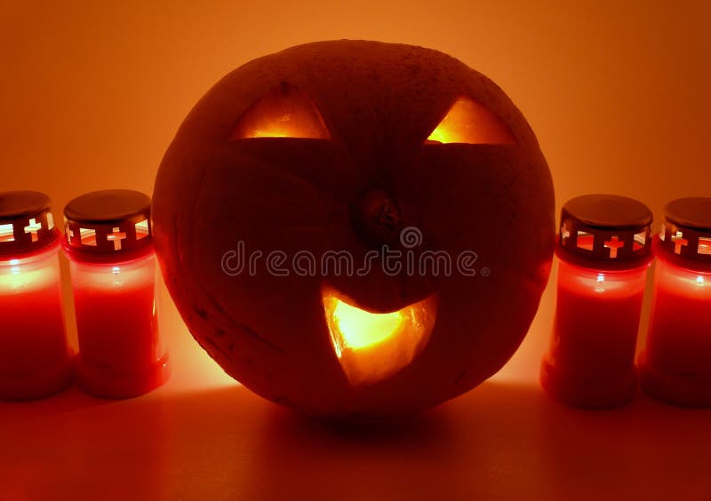 Friendly Halloween lantern stock images