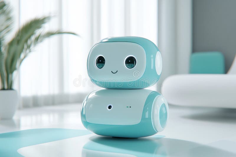 Friendly robots that help with daily tasks Interact with users on digital interfaces Cute and fashionable style. vector illustration