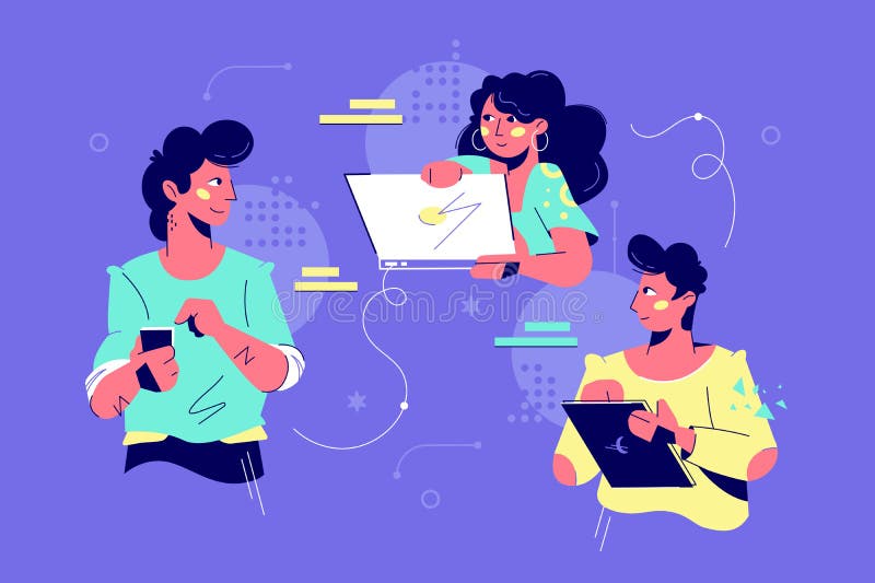 Friendly teamwork collaboration royalty free illustration