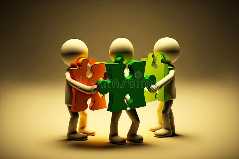 Friendly teamwork in promoting well-coordinated business concept stock illustration