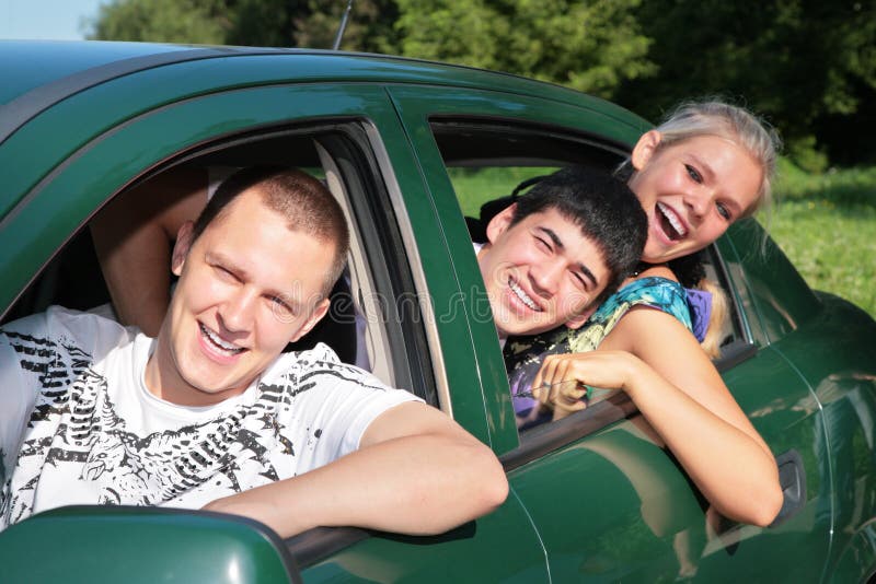 Friends in car