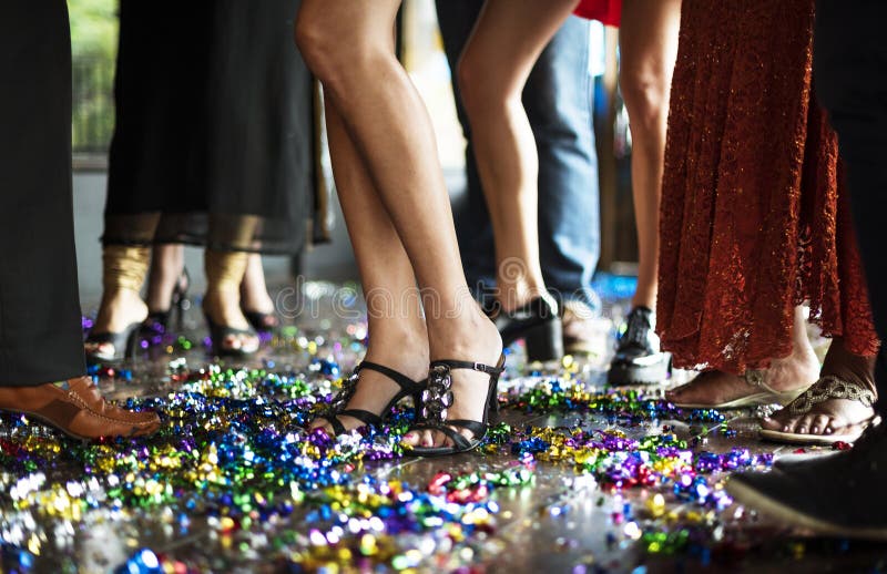 Friends celebrating on the dance floor stock image Friends celebrating on the dance floor stock image