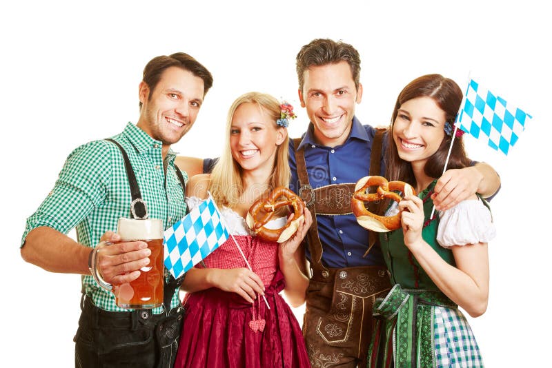 Friends celebrating Oktoberfest stock image Friends celebrating Oktoberfest stock image
