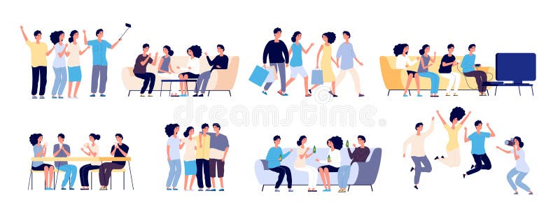 Friends Characters. Friendship between People Stock Vector - Illustration of friendship, illustrated: 152565475 Friends Characters. Friendship between People Stock Vector - Illustration of friendship, illustrated: 152565475