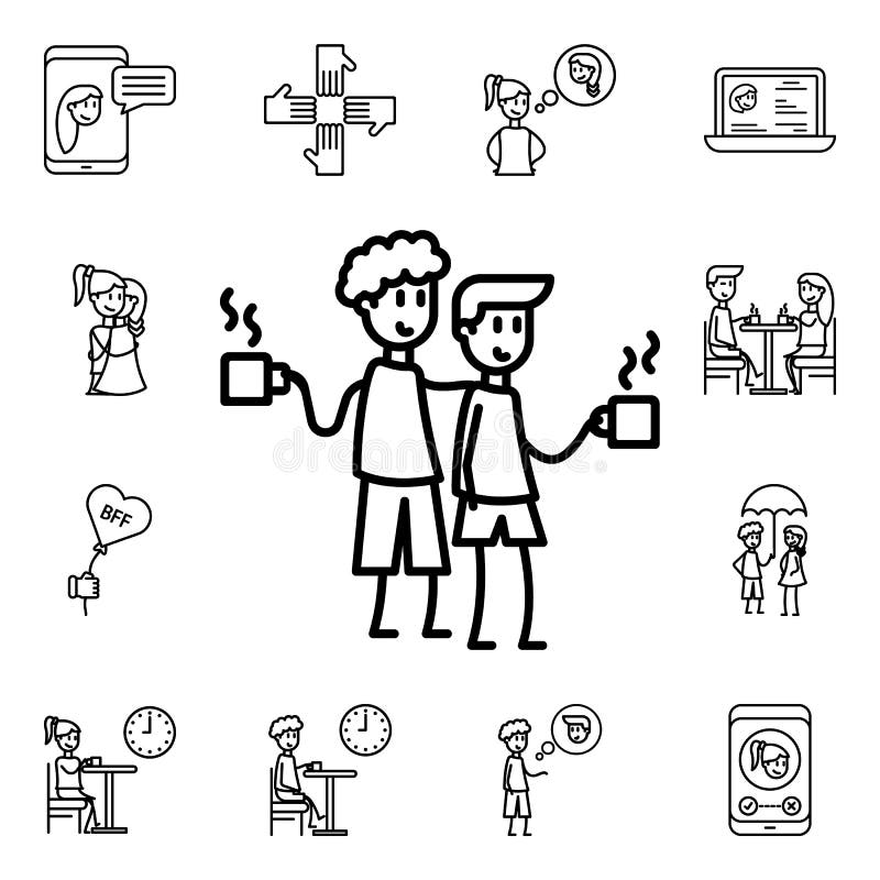 Friends drink coffee icon. Detailed set of friendship icons. Premium quality graphic design. One of the collection icons for