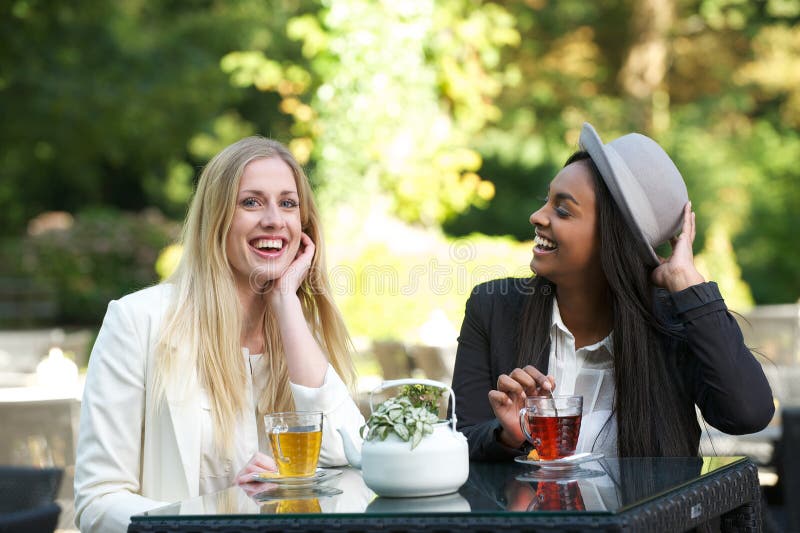 Friends Drinking Tea stock photo. Image of diverse, female 27144988