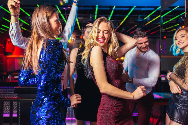 Friends Partying in a Nightclub Stock Image - Image of energetic, event ...