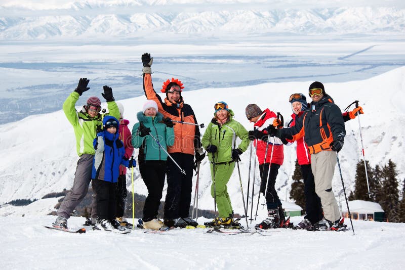 Friends at the ski resort