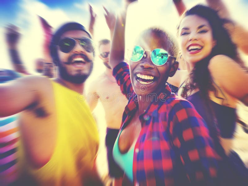 Friends Summer Beach Party Festival Concept Stock Image - Image of ...