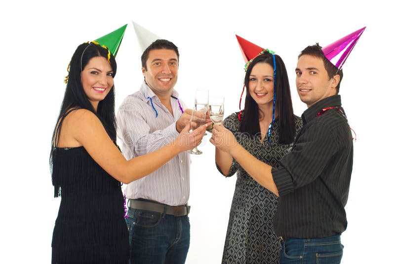 Friends toasting at New Year's Eve party stock photography Friends toasting at New Year's Eve party stock photography