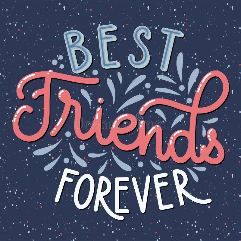 Friendship Day Hand Drawn Lettering Stock Vector - Illustration of card ...