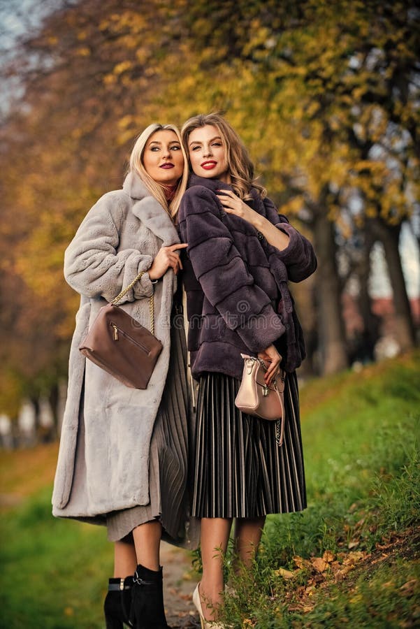 Friendship. Successful Businesswomen in Outdoor. Autumn Female Outfit.  Apparel for European Winter Stock Photo - Image of look, european: 174801554