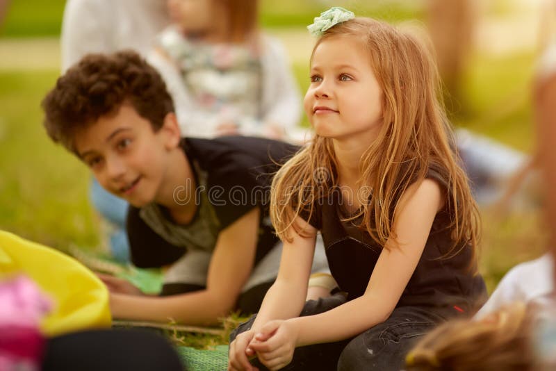 Friendship Trendy Playful Leisure Children Kids Concept stock image Friendship Trendy Playful Leisure Children Kids Concept stock image