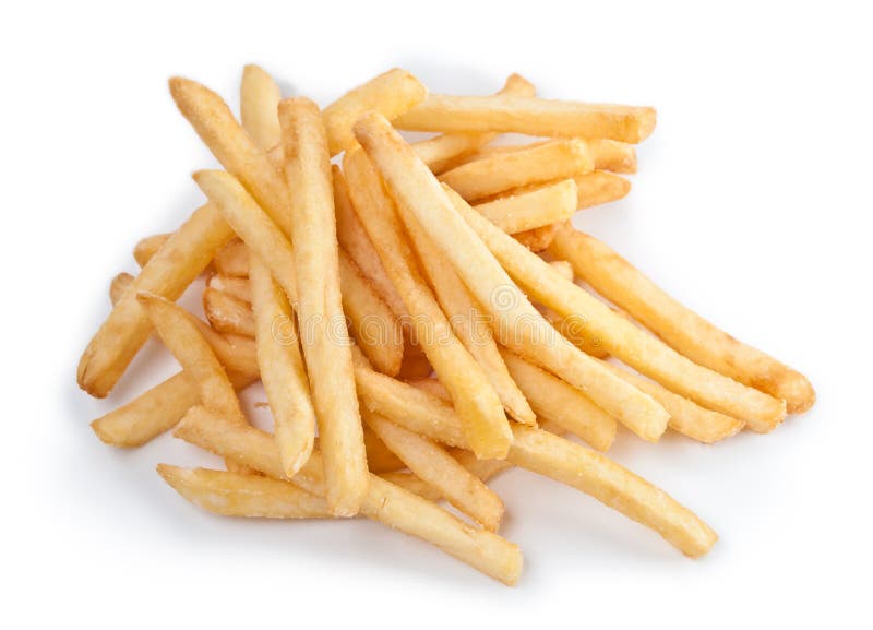 Fries french potatoes handful closeup