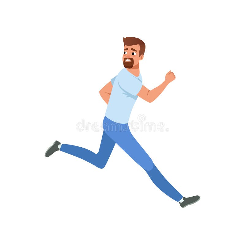 people running in fear clipart