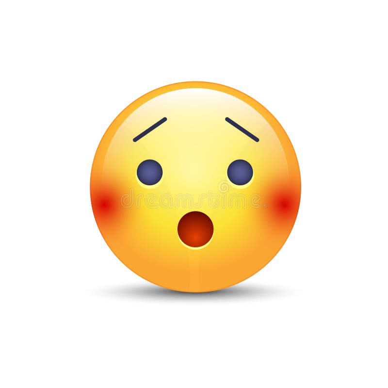 Scared face with Open Mouth and Cold Sweat. Frightened emoticon mood.  Funky, afraid smile icons for applications and chat Stock Vector Image &  Art - Alamy