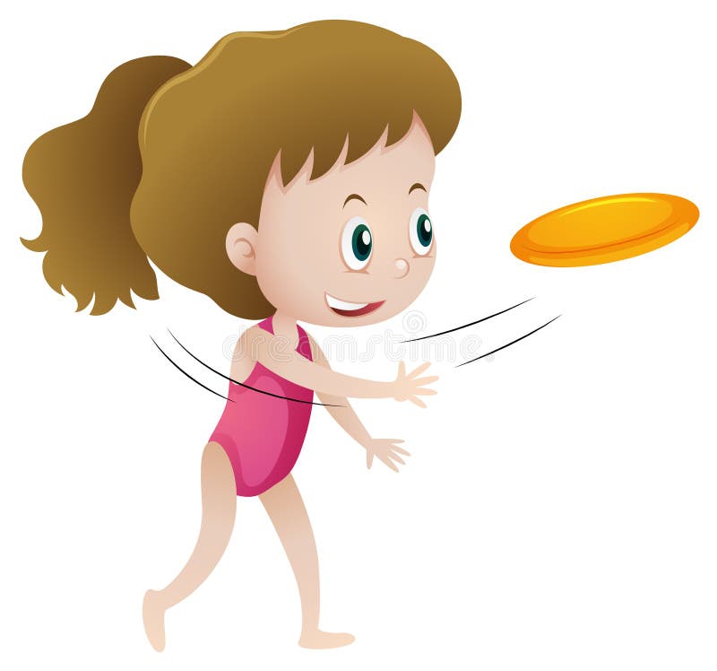 Frisbee di lancio della bambina royalty illustrazione gratis Frisbee di lancio della bambina royalty illustrazione gratis